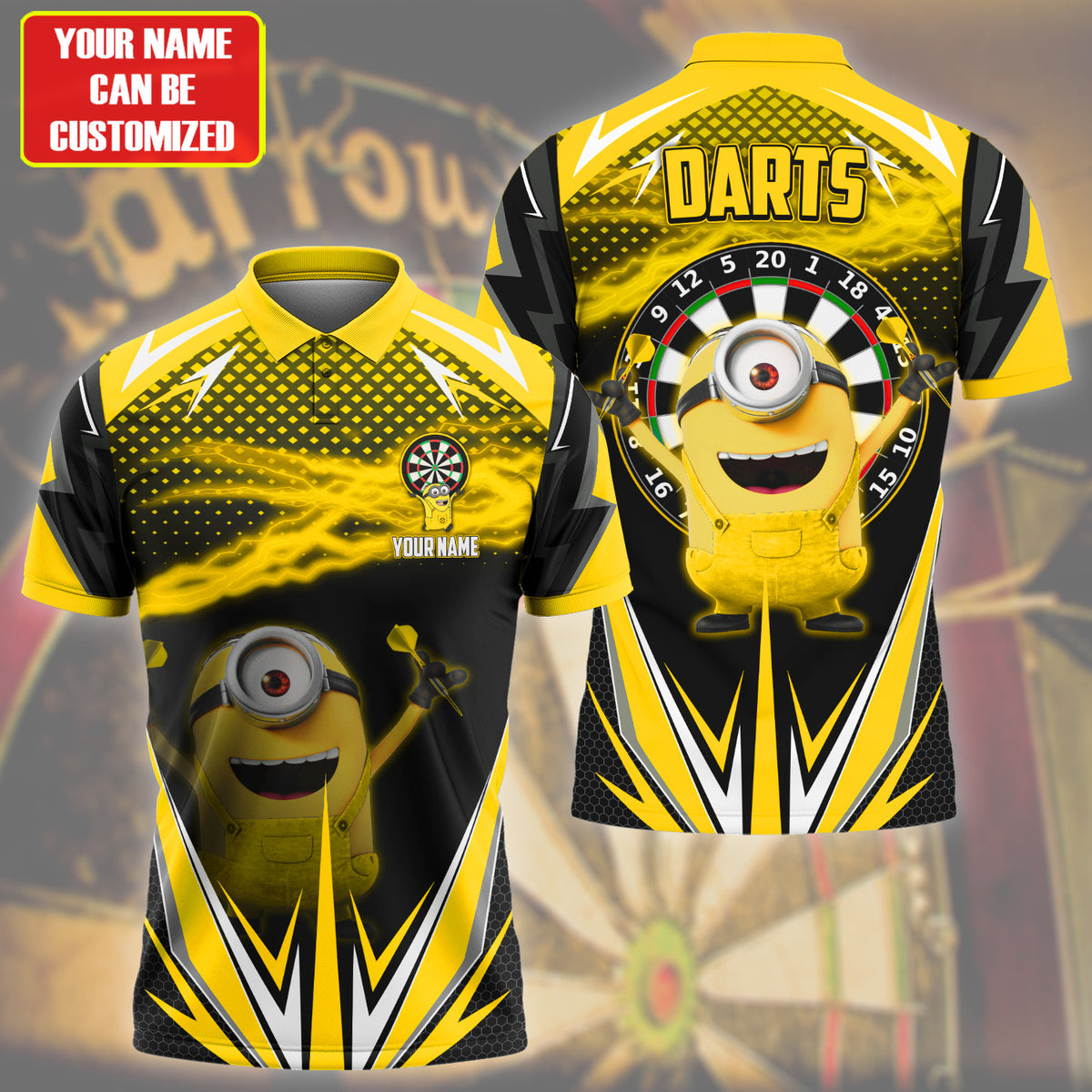 Personalized Name MN Darts Yellow Version All Over Printed Unisex Shirt QB040405