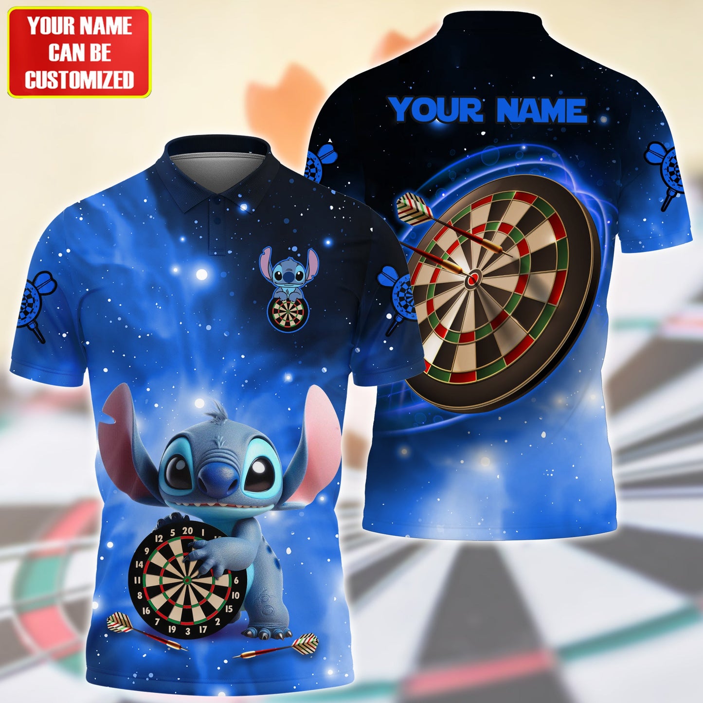 Personalized Name ST Darts Blue Version All Over Printed Unisex Shirt QB070505