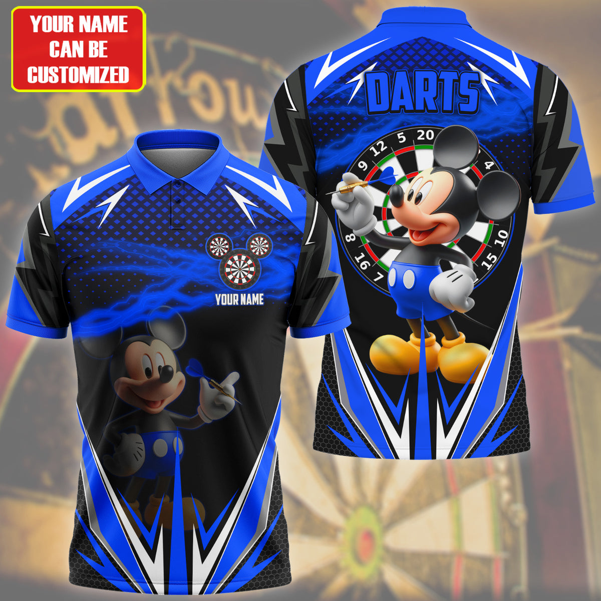 Personalized Name MK Darts Blue Version All Over Printed Unisex Shirt QB080403