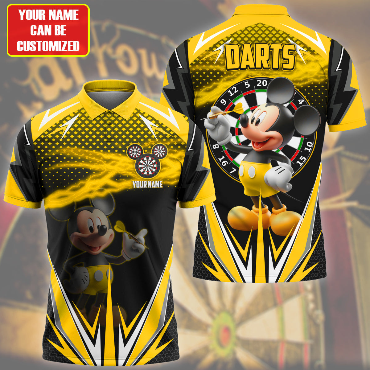 Personalized Name MK Darts Yellow Version All Over Printed Unisex Shirt QB080403