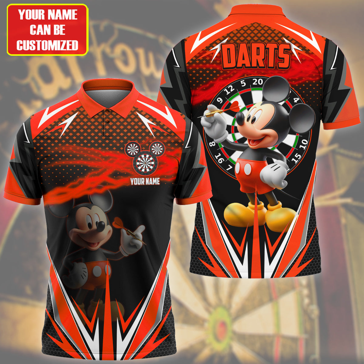 Personalized Name MK Darts Red Version All Over Printed Unisex Shirt QB080403