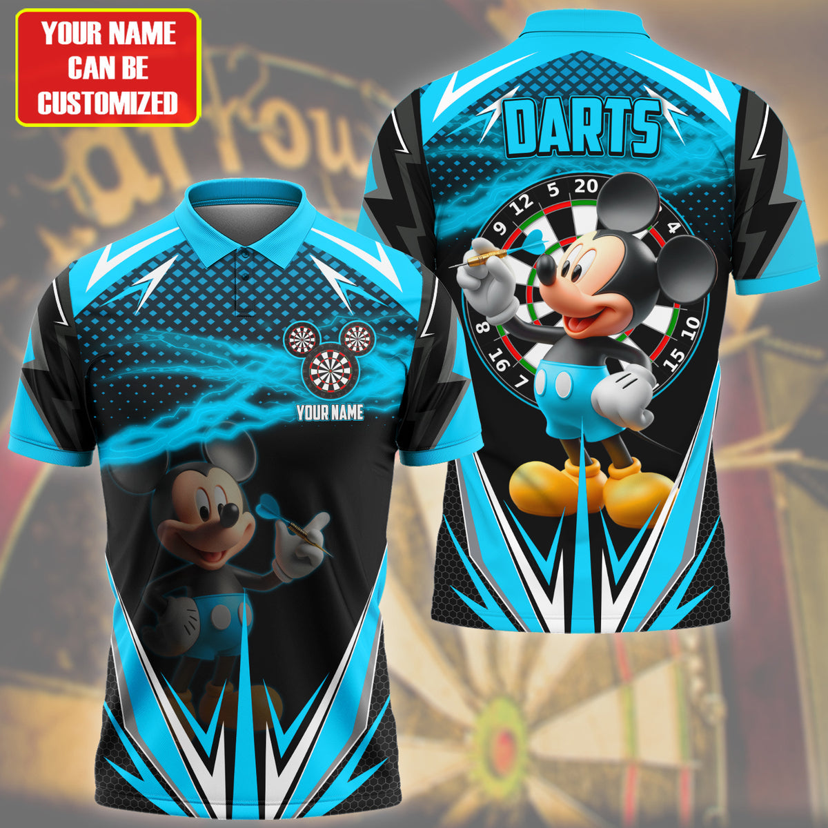 Personalized Name MK Darts Teal Version All Over Printed Unisex Shirt QB080403