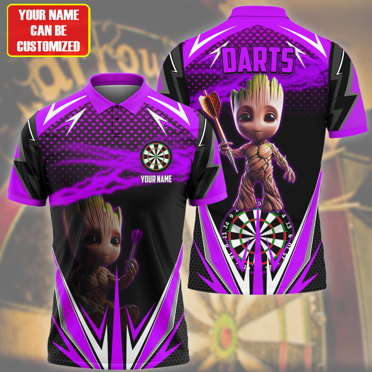 Personalized Name Gr Darts Purple Version All Over Printed Unisex Shirt QB080405