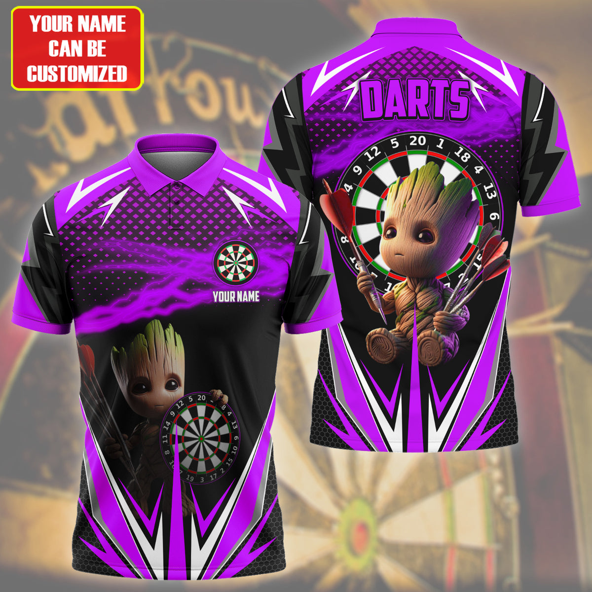 Personalized Name Gr Darts Purple Version All Over Printed Unisex Shirt QB080420