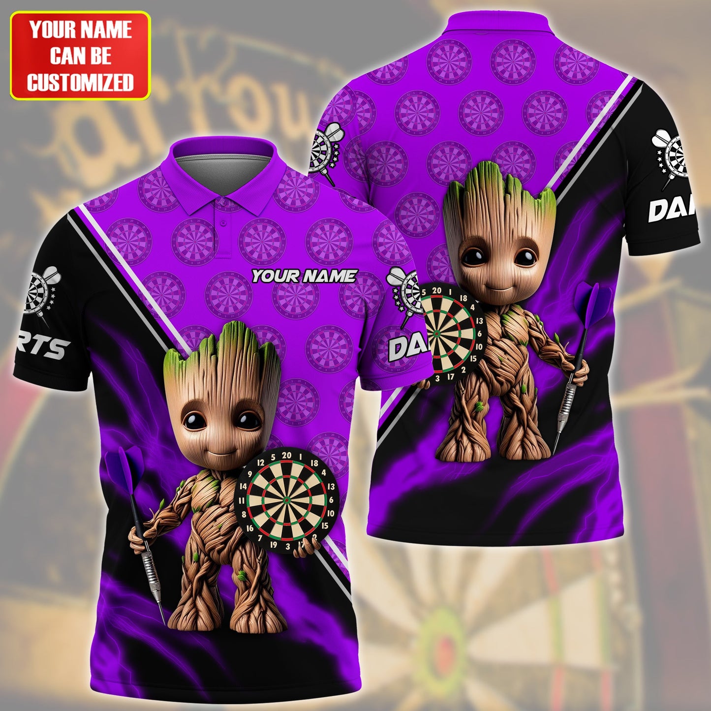 Personalized Name Gr Darts Purple Version All Over Printed Unisex Shirt QB080503