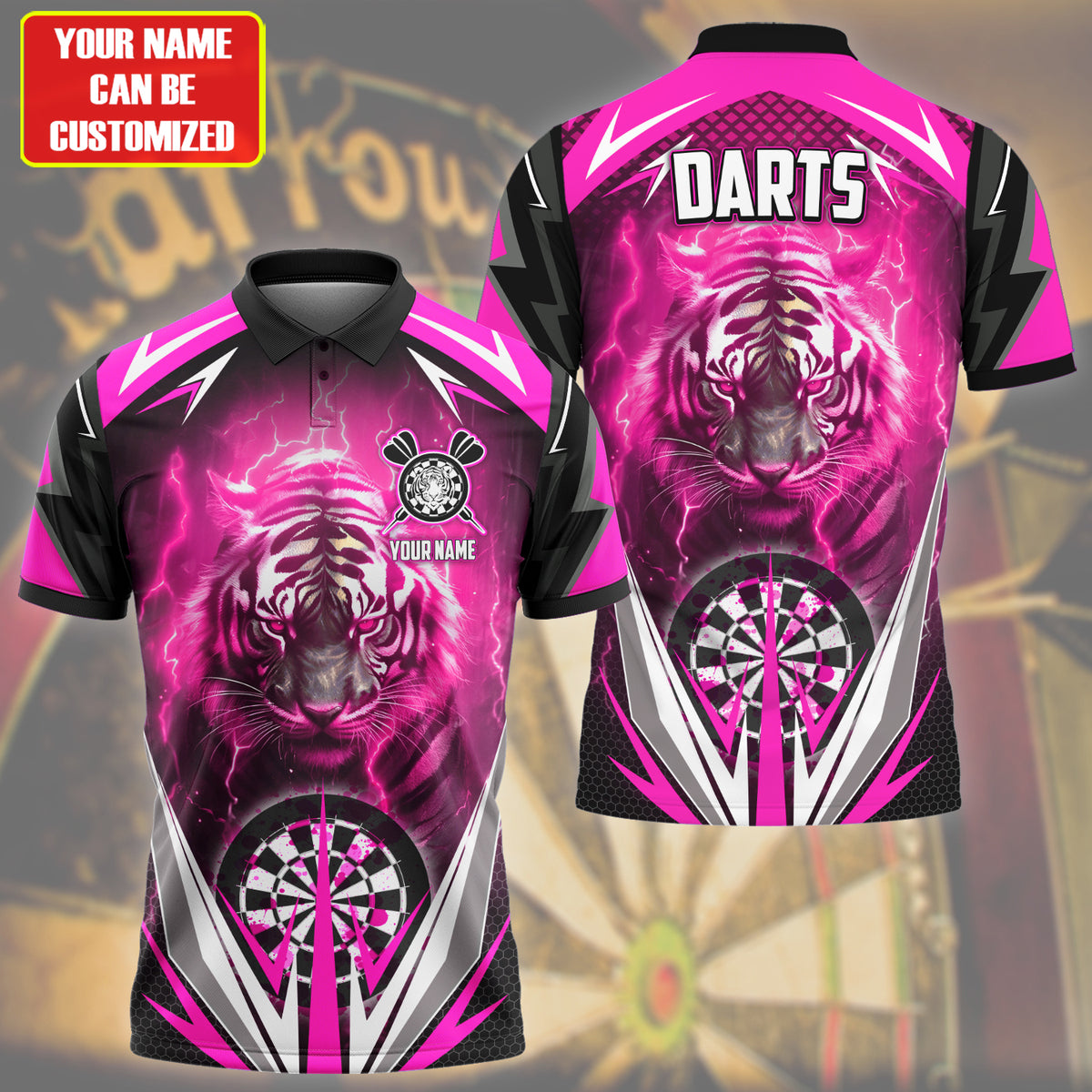 Personalized Tiger Darts Pink Version All Over Printed Unisex Shirt QB110701