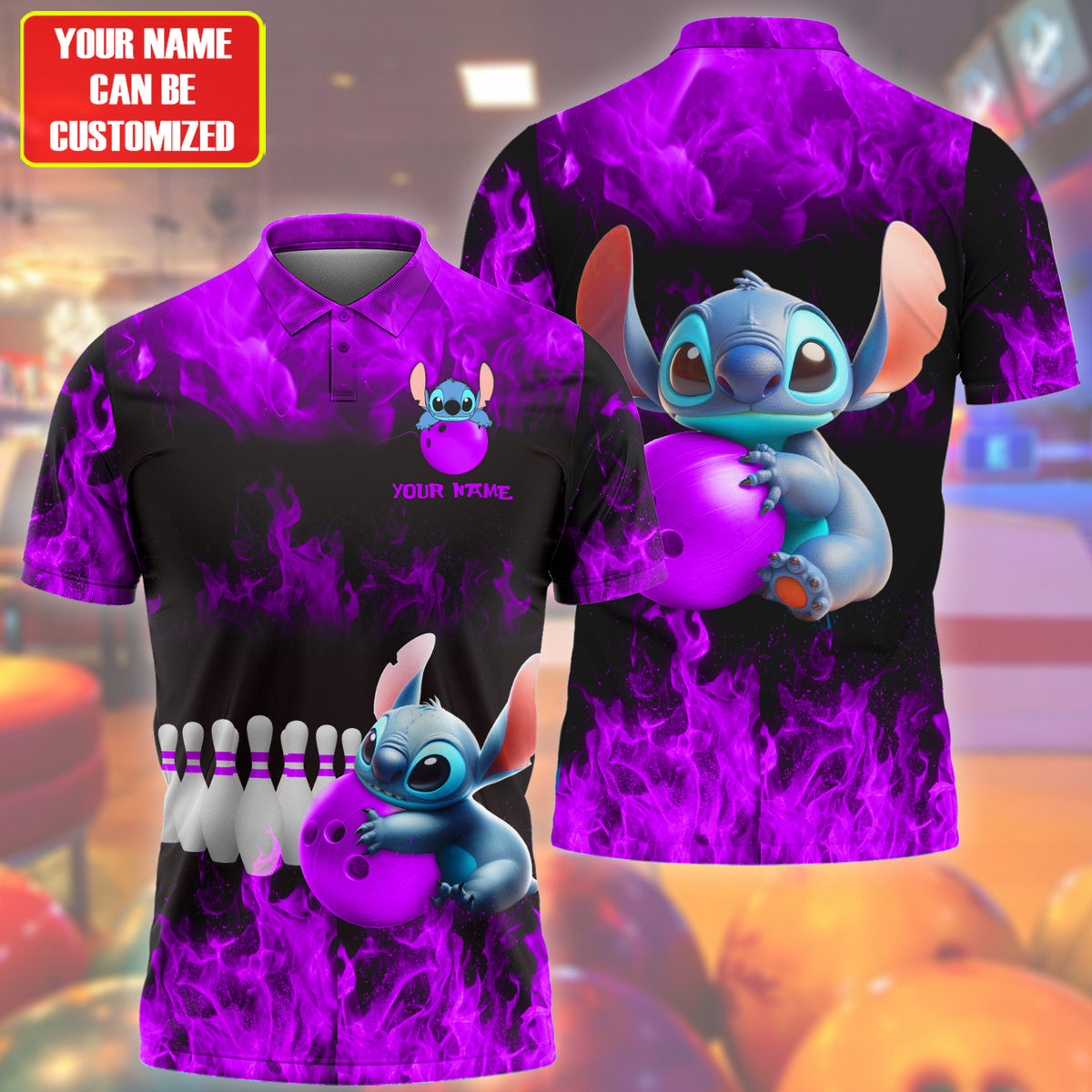 Personalized Name ST Bowling Purple Version All Over Printed Unisex Shirt QB120601