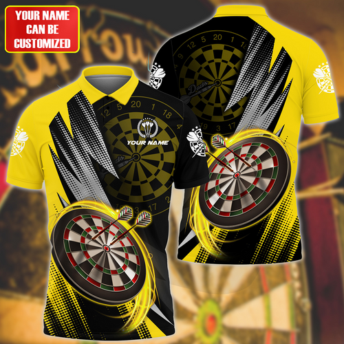 Personalized Name Darts Yellow Version All Over Printed Unisex Shirt QB120606
