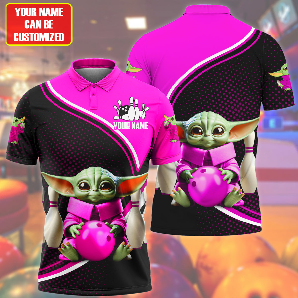 Personalized Name YD Bowling Pink Version All Over Printed Unisex Shirt QB120607