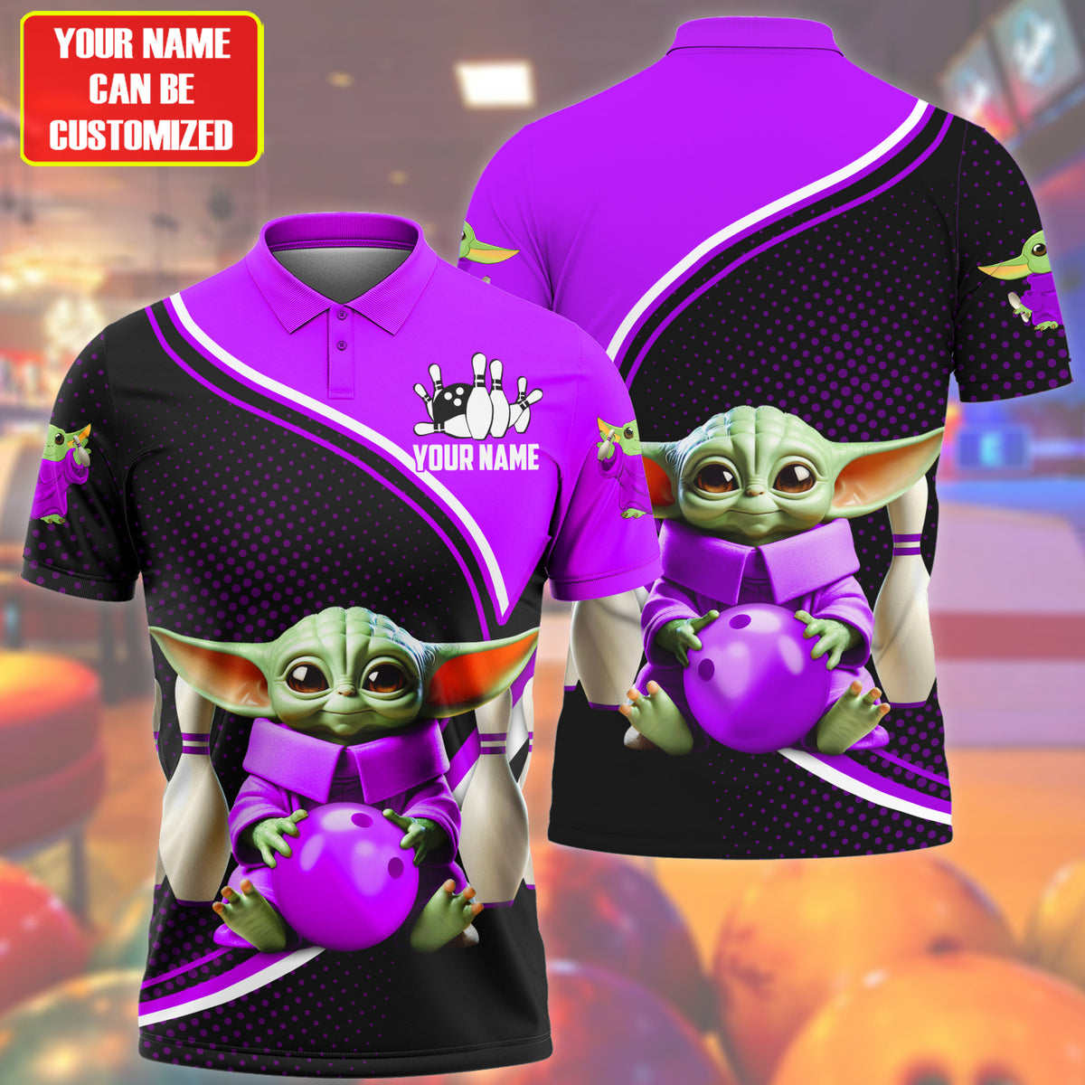 Personalized Name YD Bowling Purple Version All Over Printed Unisex Shirt QB120607