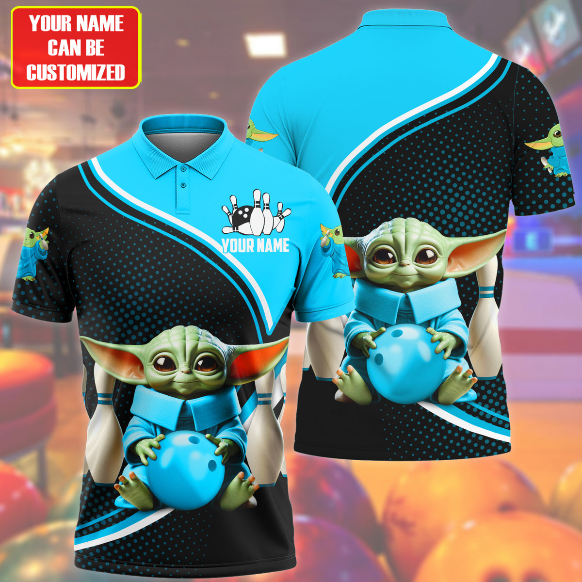 Personalized Name YD Bowling Teal Version All Over Printed Unisex Shirt QB120607