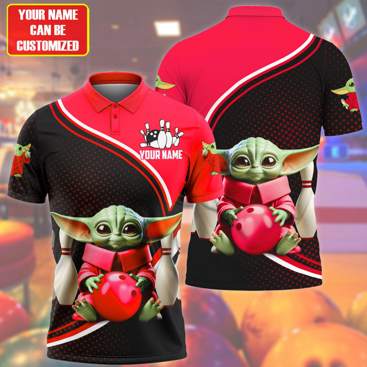 Personalized Name YD Bowling Red Version All Over Printed Unisex Shirt QB120607