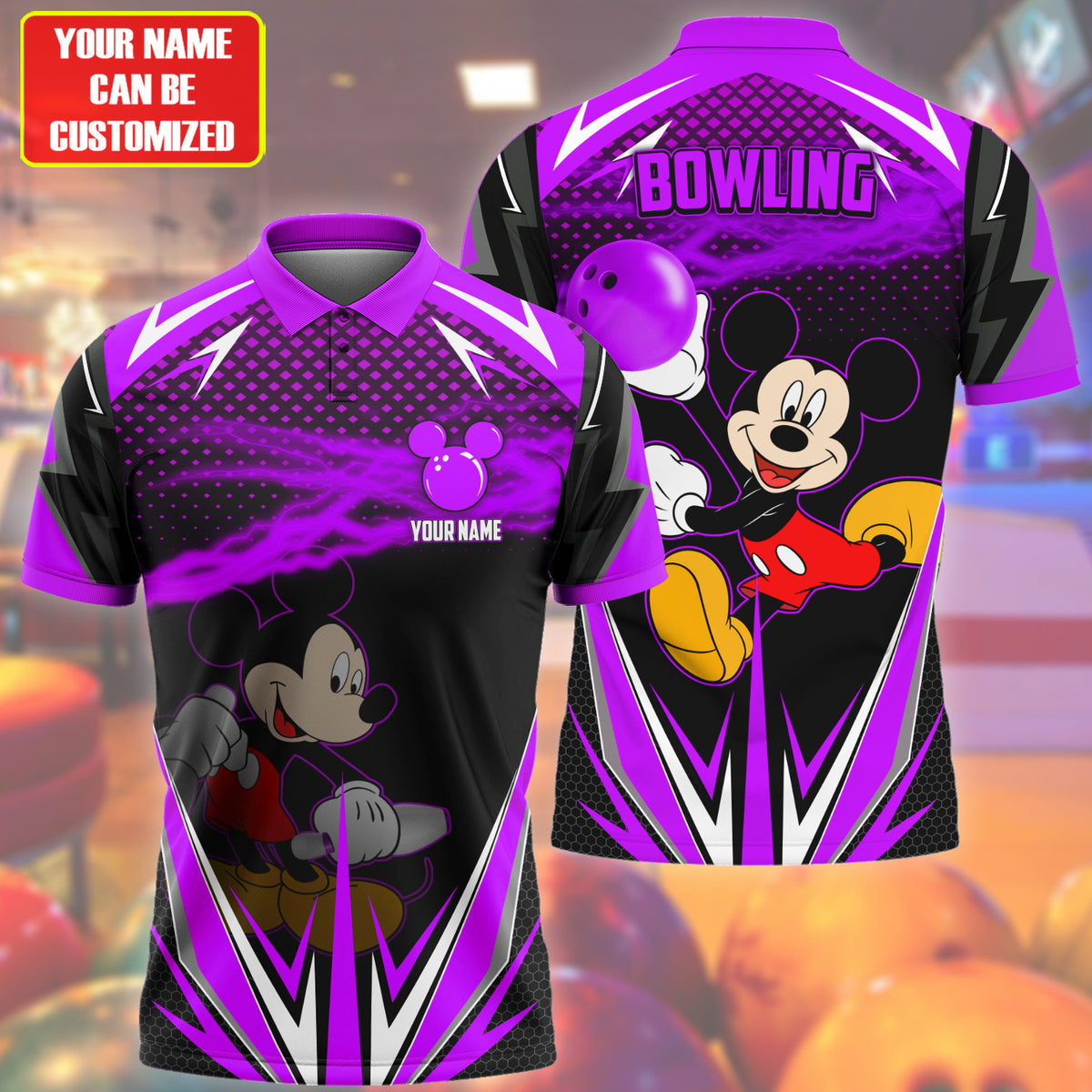 Personalized Name MK Bowling Purple Version All Over Printed Unisex Shirt QB150402