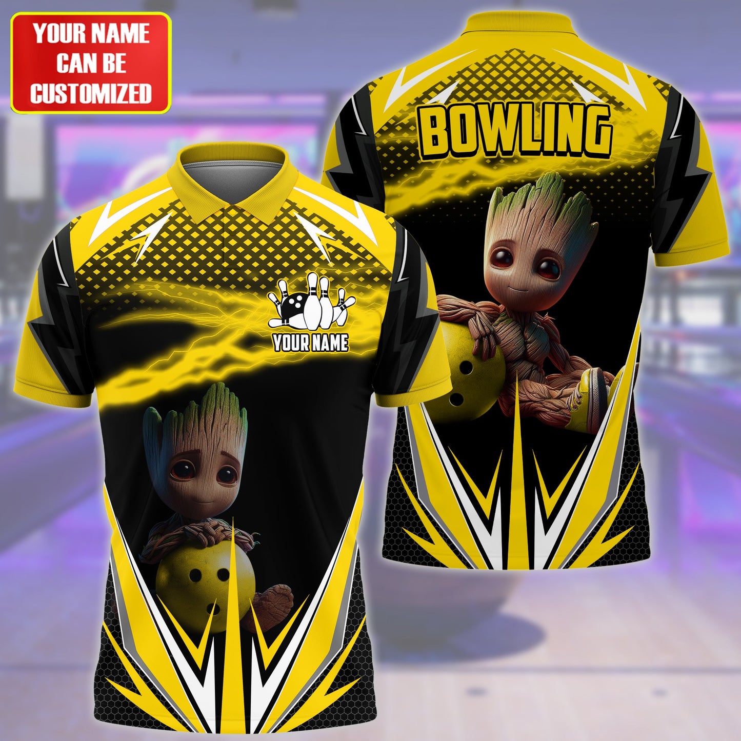 Personalized Name GR Bowling Yellow Version All Over Printed Unisex Shirt QB150411