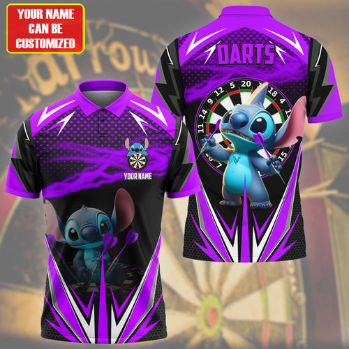 Personalized Name ST Darts Purple Version All Over Printed Unisex Shirt QB160403