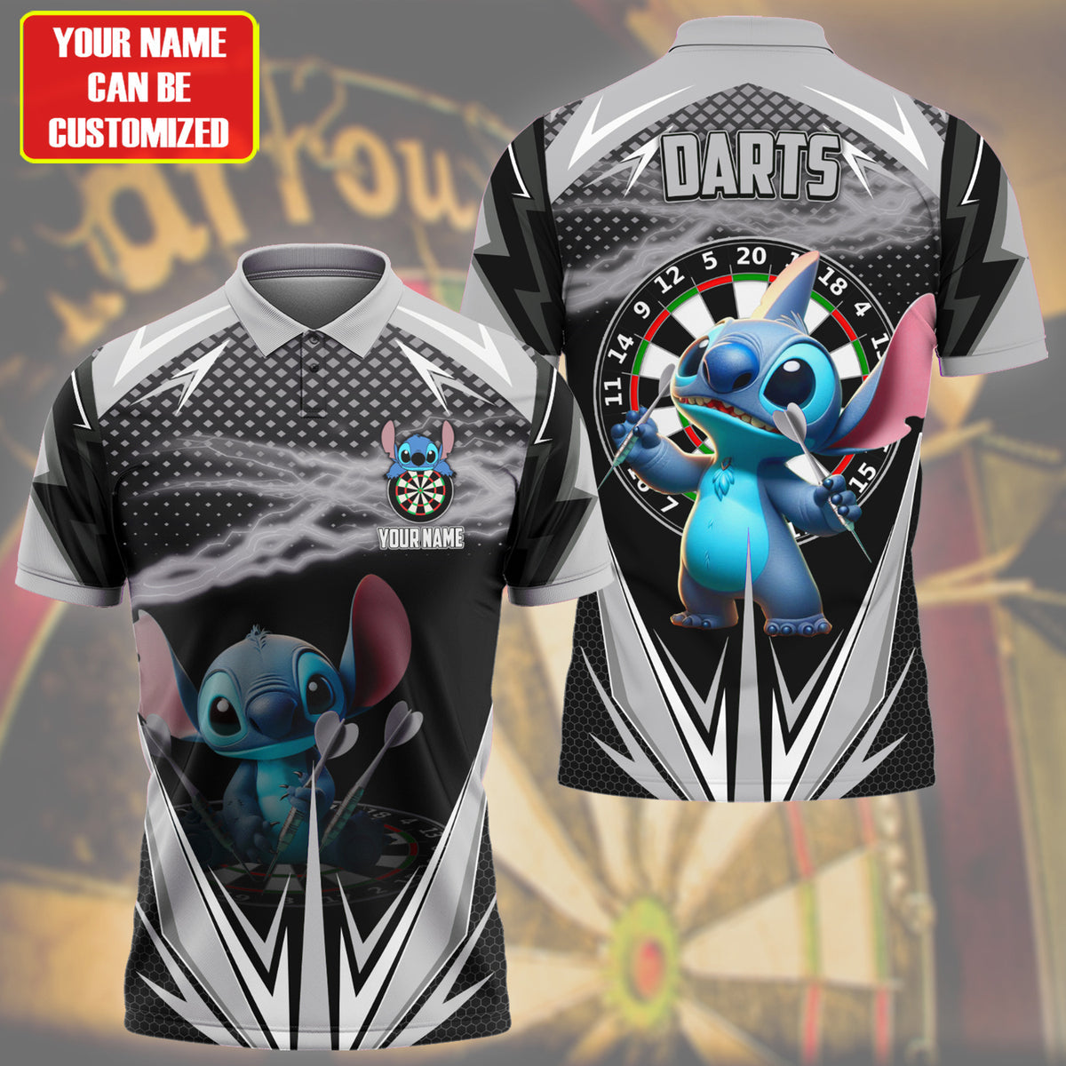 Personalized Name ST Darts Silver Version All Over Printed Unisex Shirt QB160403