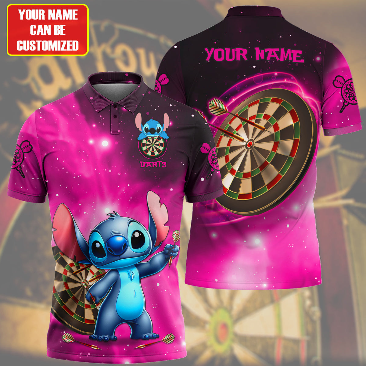 Personalized Name ST Darts Pink Version All Over Printed Unisex Shirt QB190403