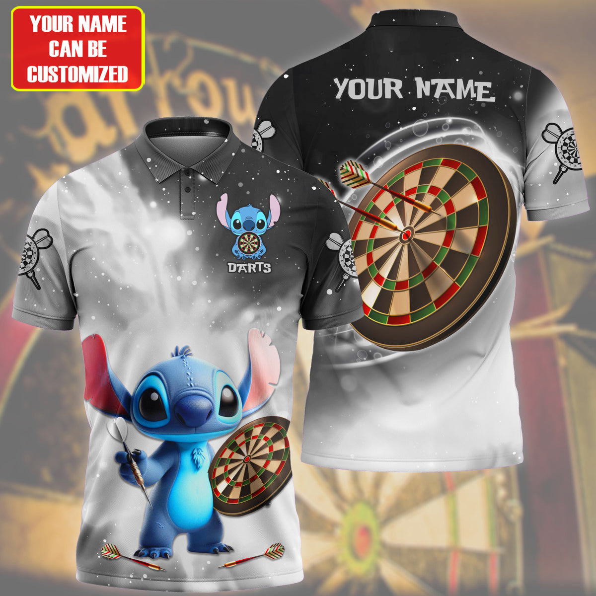 Personalized Name ST Darts Silver Version All Over Printed Unisex Shirt QB220508