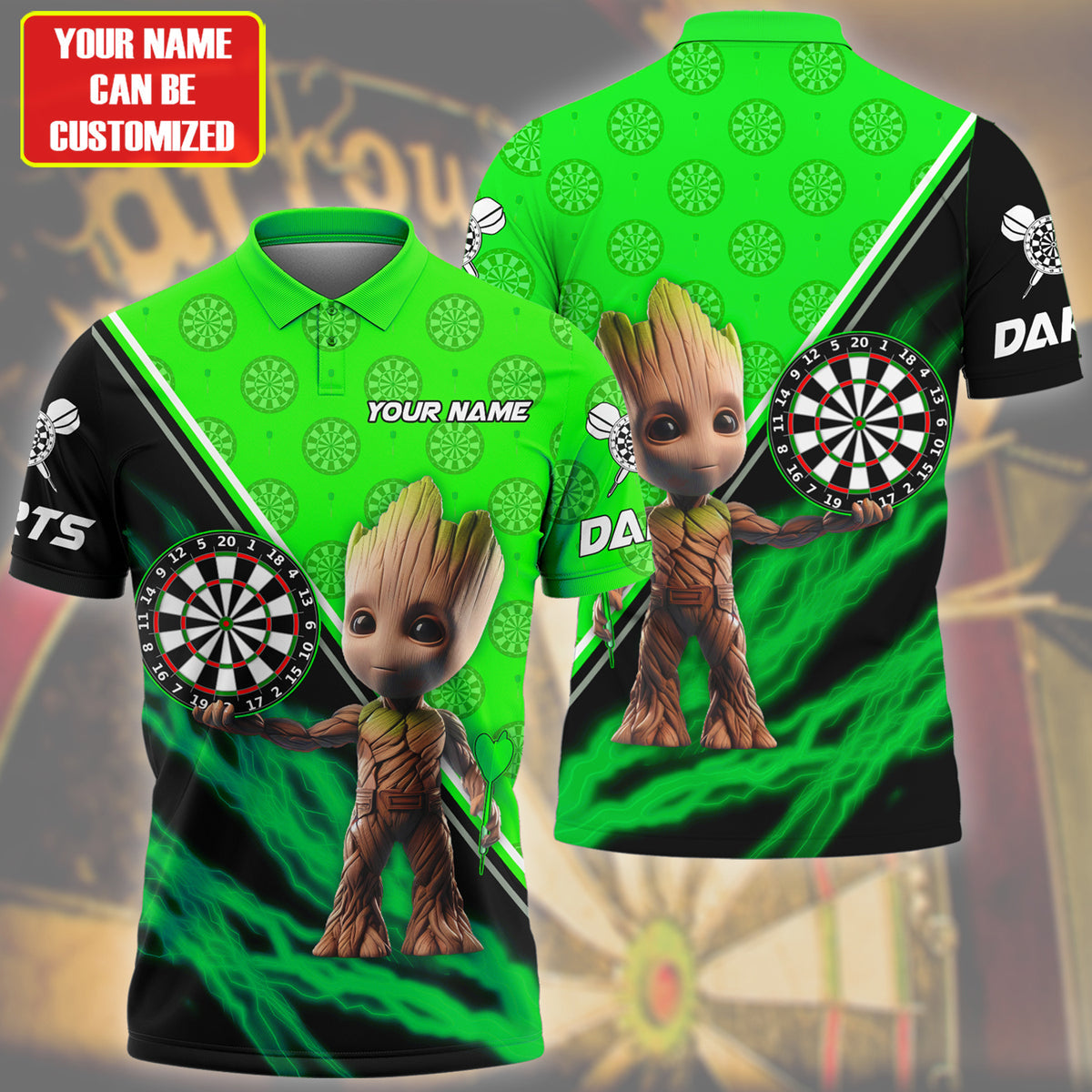 Personalized Name Gr Darts Green Version All Over Printed Unisex Shirt QB230408