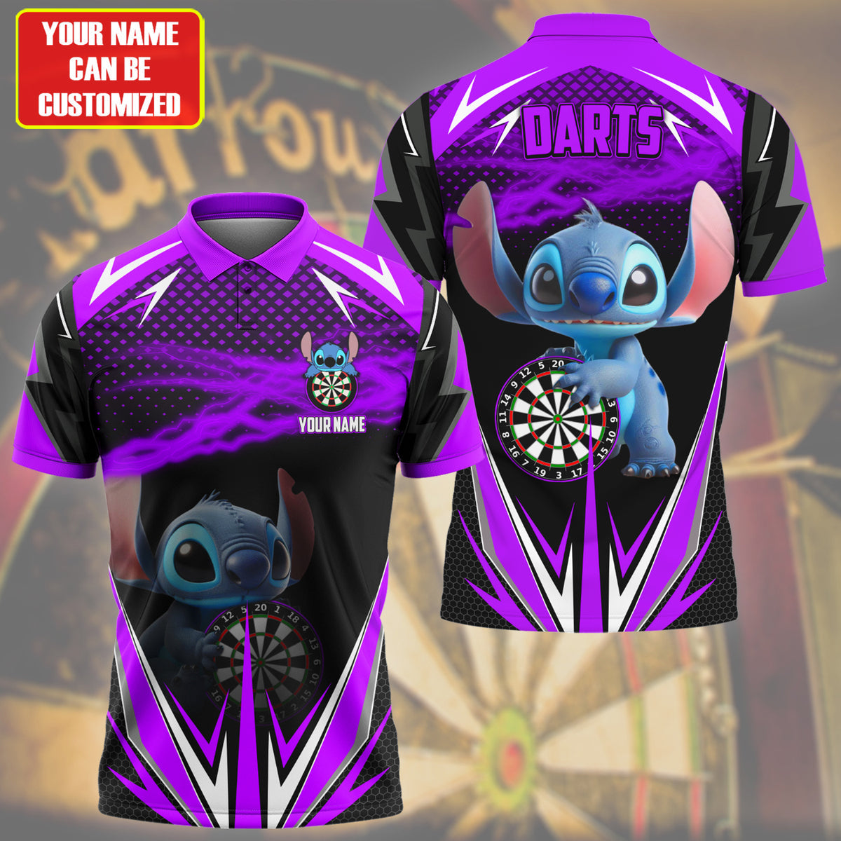 Personalized Name ST Darts Purple Version All Over Printed Unisex Shirt QB250409