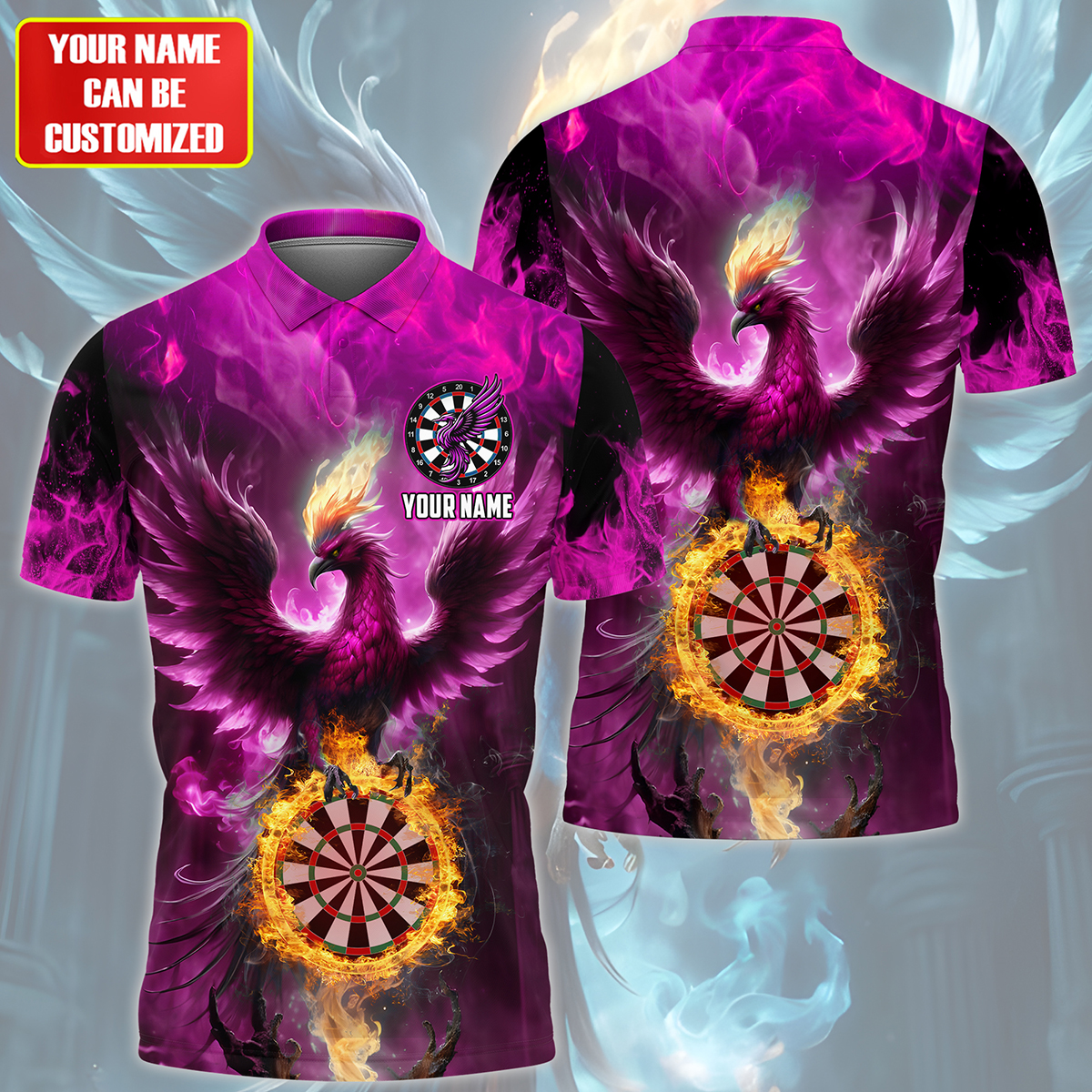 Personalized Name Phoenix Darts Pink Version All Over Printed Unisex Shirt QB260402