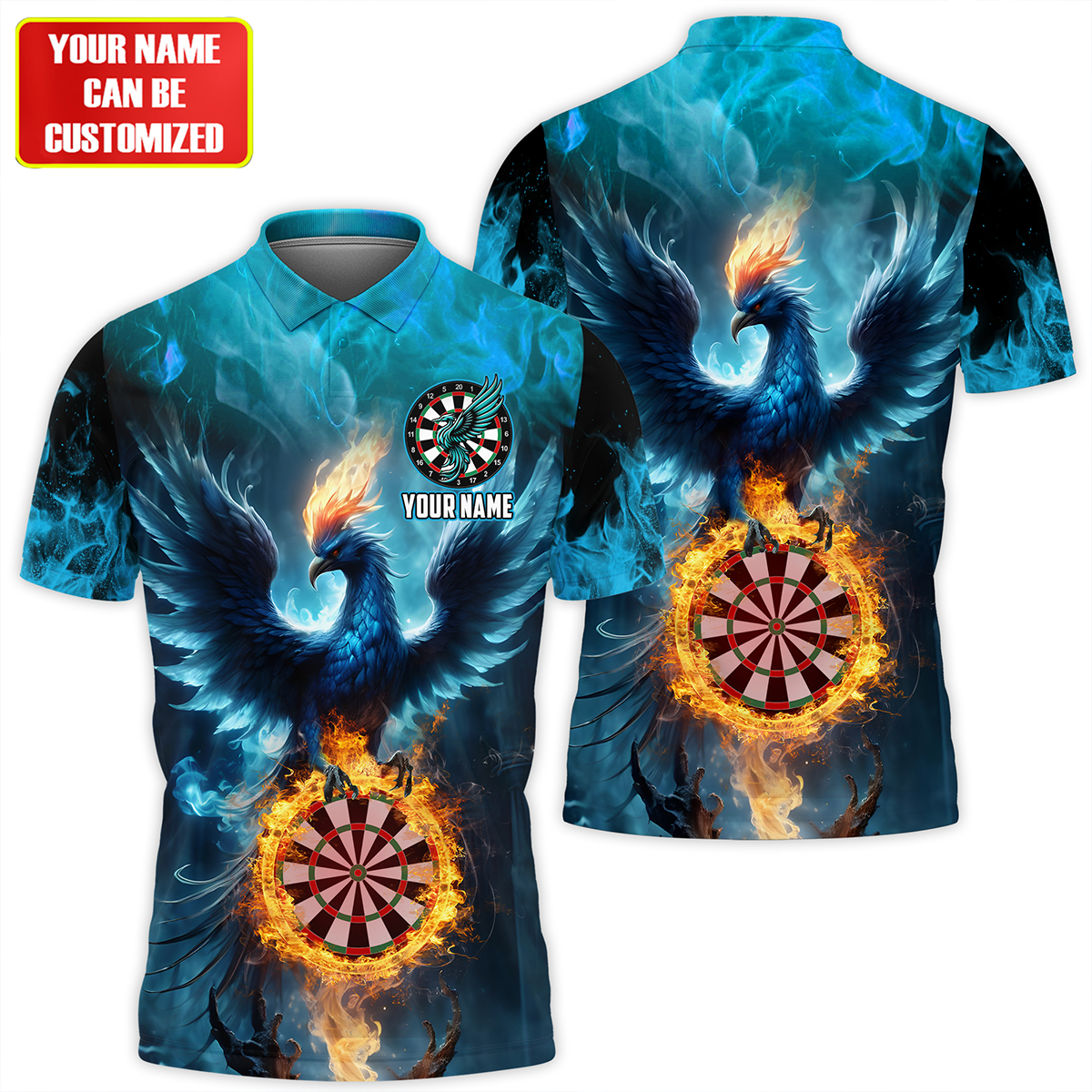 Personalized Name Phoenix Darts Teal Version All Over Printed Unisex Shirt QB260402