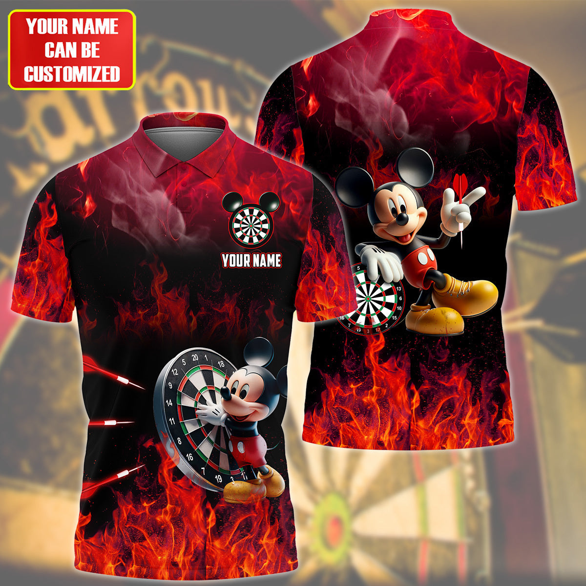 Personalized Name MK Darts Fire All Over Printed Unisex Shirt QB260604