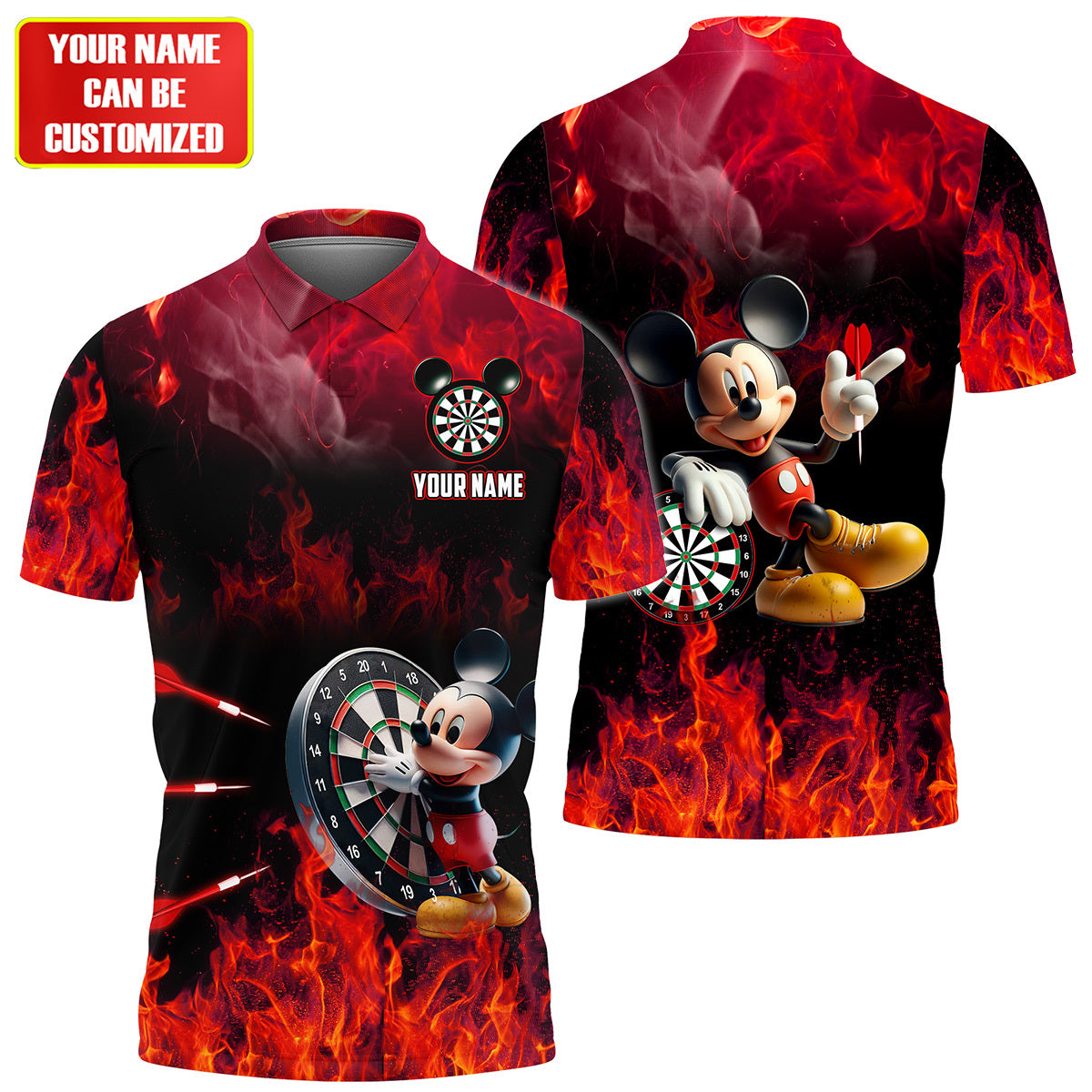 Personalized Name MK Darts Fire All Over Printed Unisex Shirt QB260604