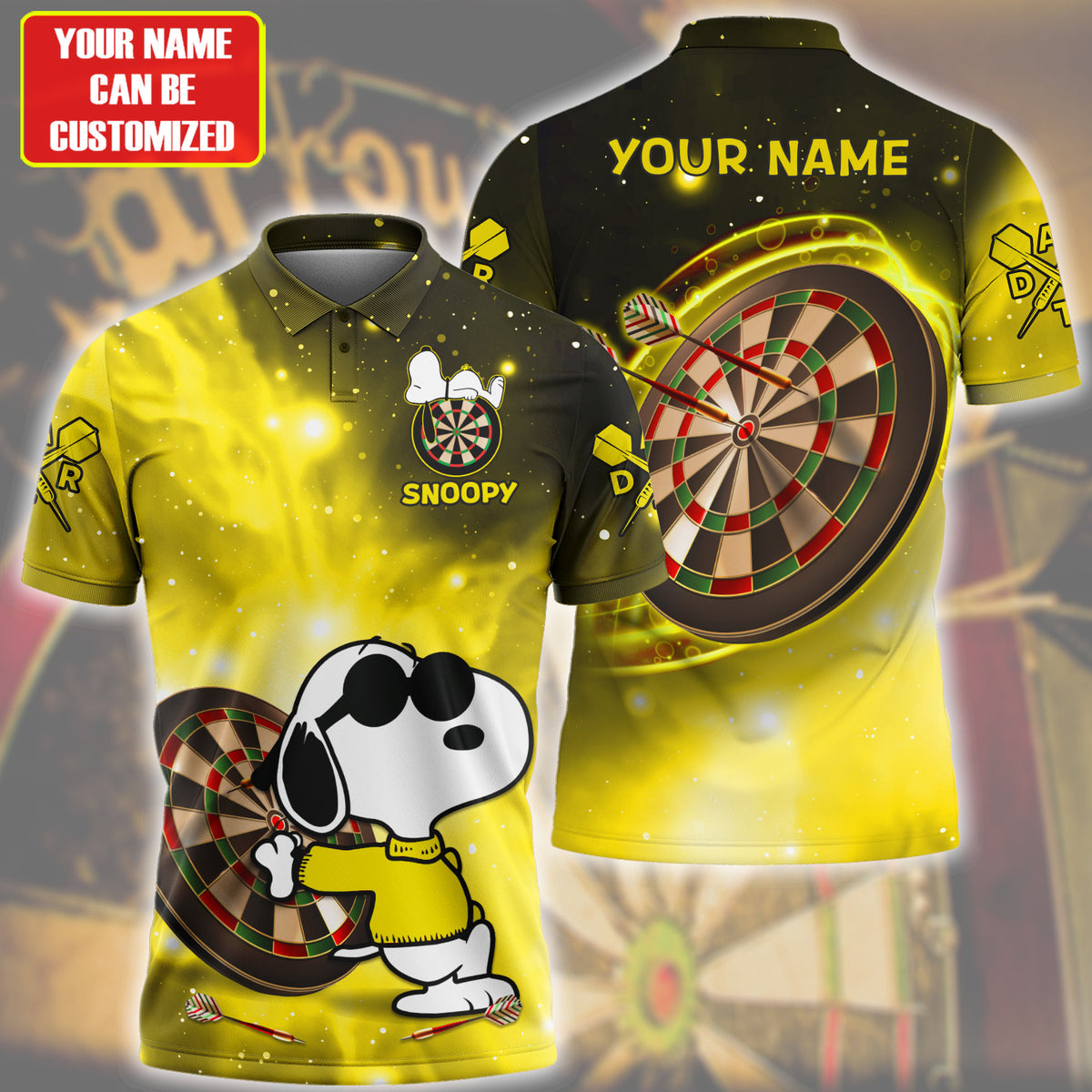 Personalized Name SNP Darts Yellow Version All Over Printed Unisex Shirt QB300302