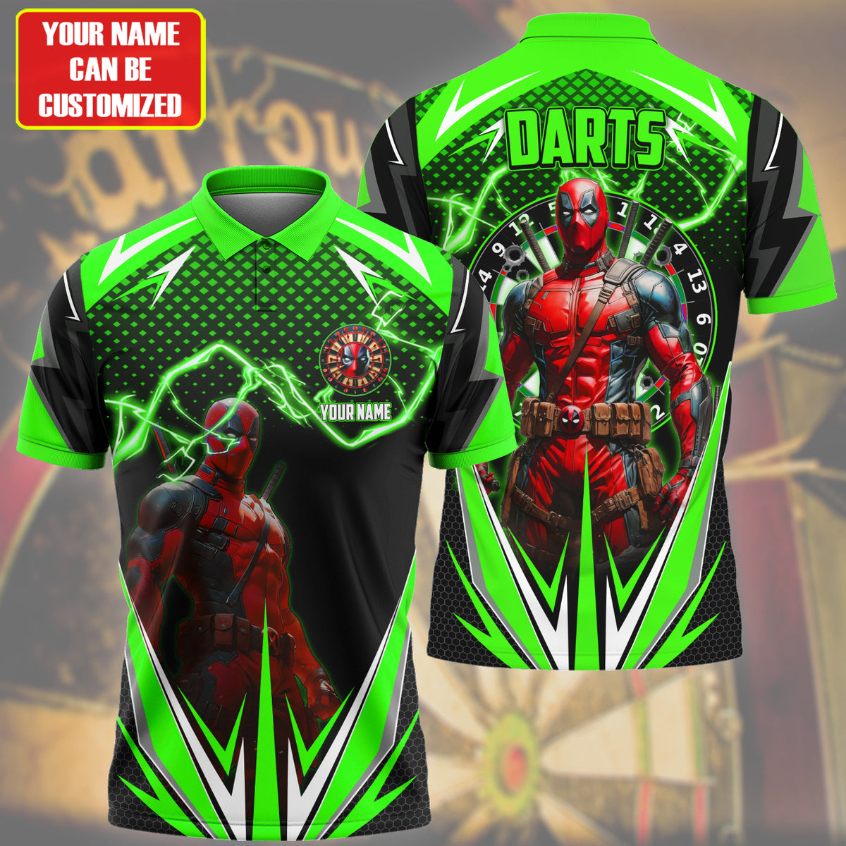 Personalized Name DP Darts Green Version All Over Printed Unisex Shirt S010401