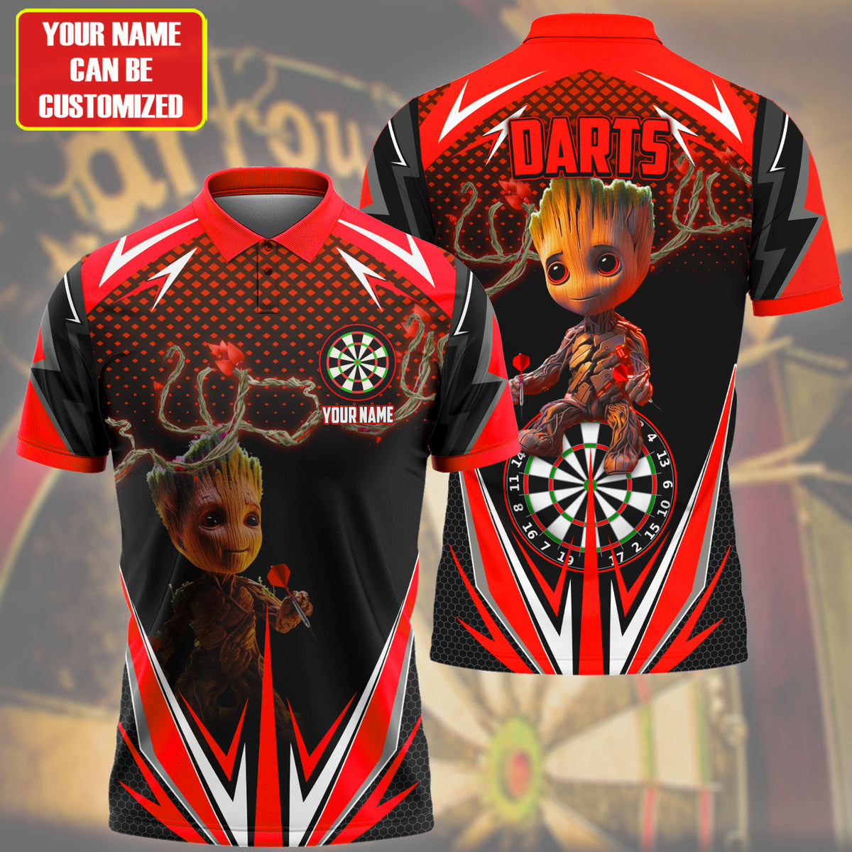 Personalized Name Gr Darts V2 Red Version All Over Printed Unisex Shirt S010403