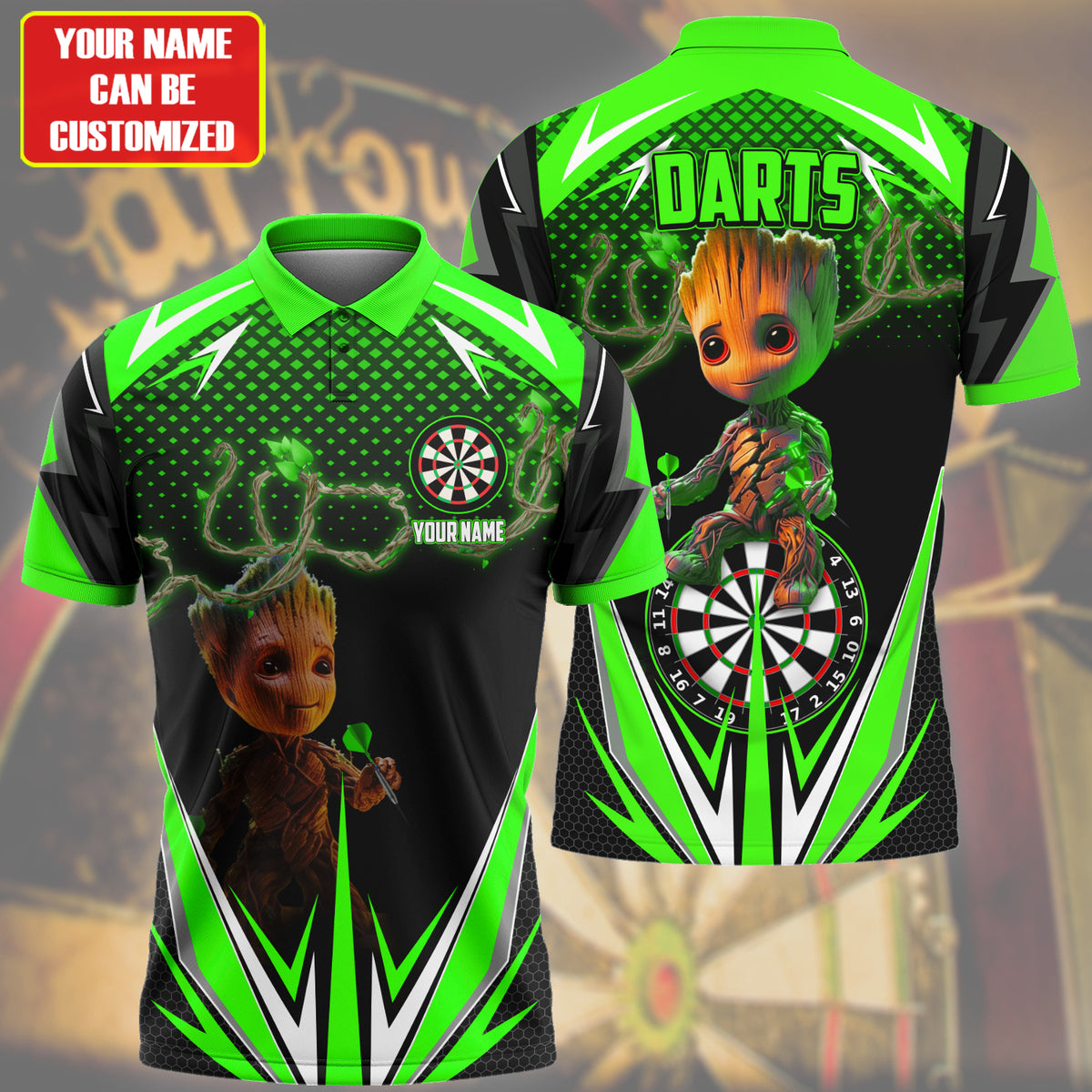 Personalized Name Gr Darts V2 Green Version All Over Printed Unisex Shirt S010403