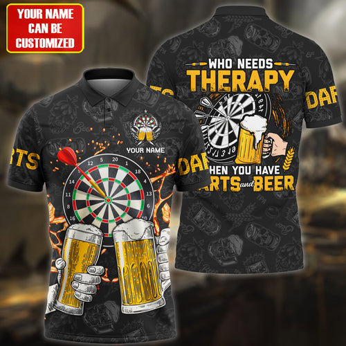 Dart and Beer Personalized Name 3D Shirt For Darts Player S010602