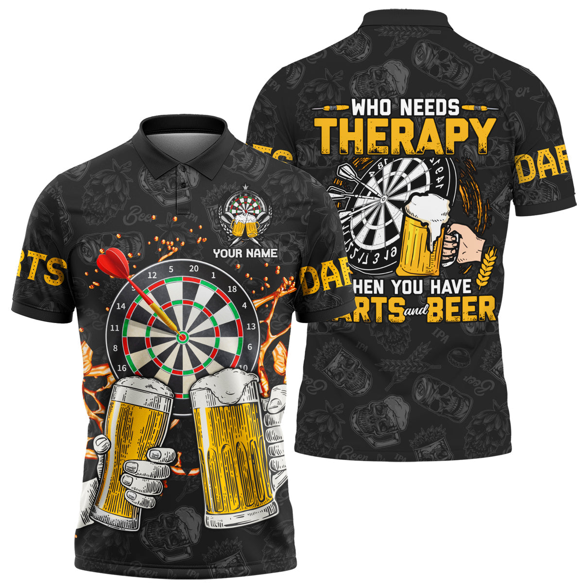 Dart and Beer Personalized Name 3D Shirt For Darts Player S010602