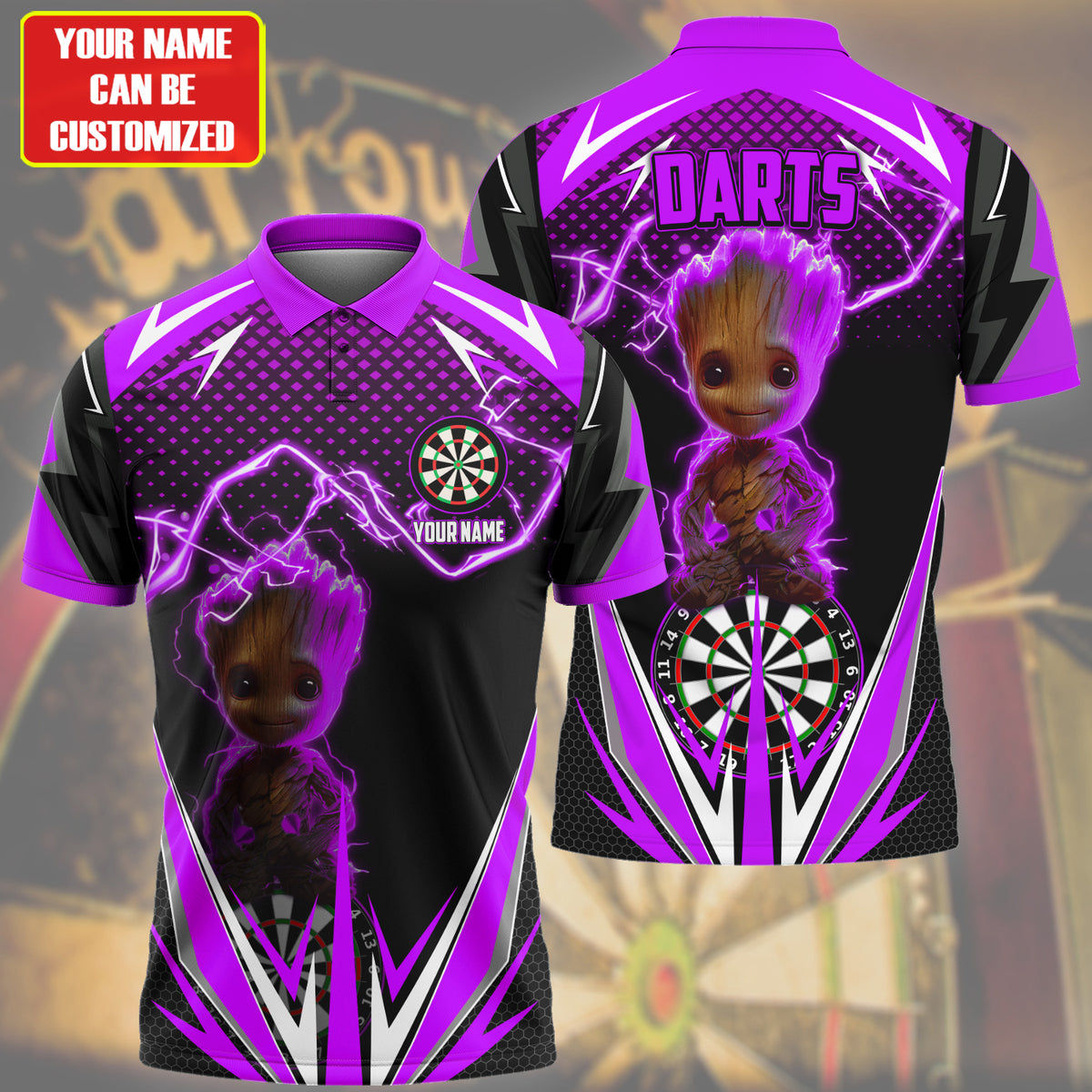 Personalized Name Gr Darts V3 Purple Version All Over Printed Unisex Shirt S030403