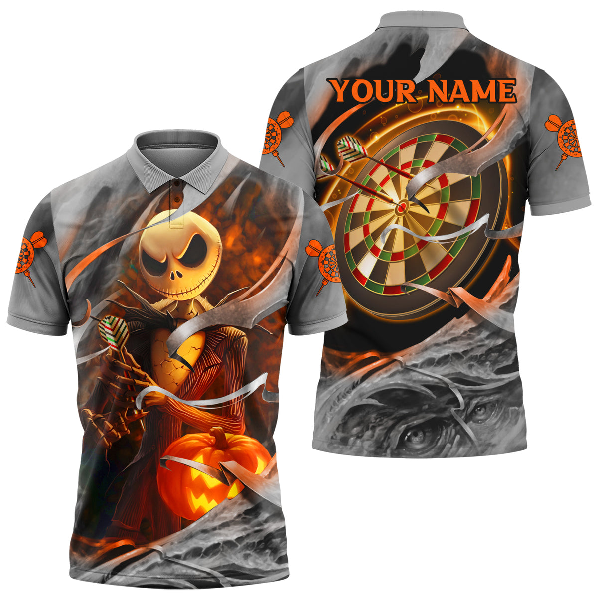 Personalized Name JS Darts Halloween All Over Printed Unisex Shirt S060809