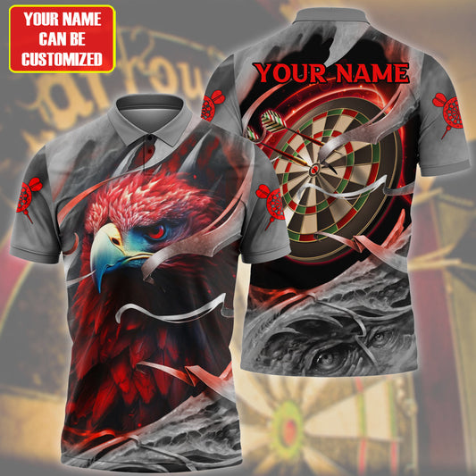 Dartboard Red Eagle Personalized Name 3D Shirt For Darts Player S070702