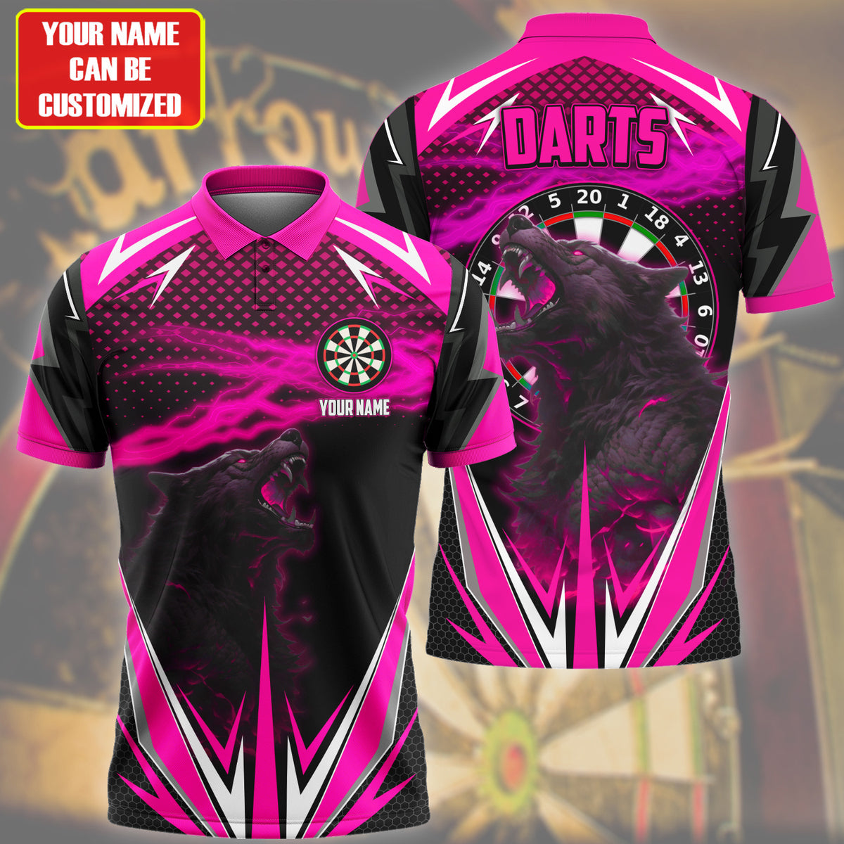 Personalized Name Werewolf Darts Pink Version All Over Printed Unisex Shirt S080402