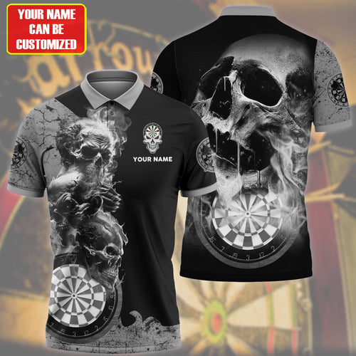 Personalized Name Black Darts Skull All Over Printed Unisex Shirt S080604