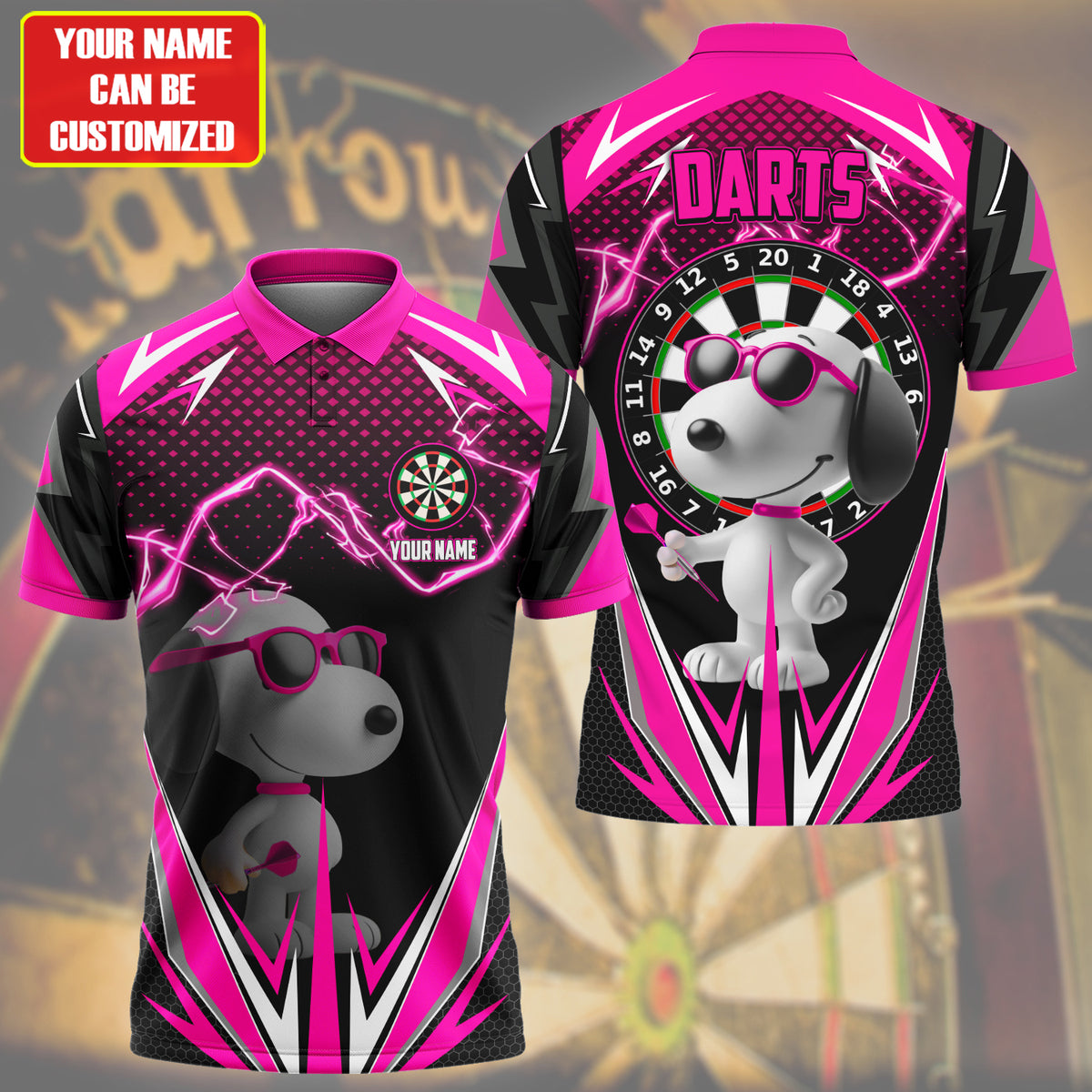 Personalized Name SNP Darts V2 Pink Version All Over Printed Unisex Shirt S090402