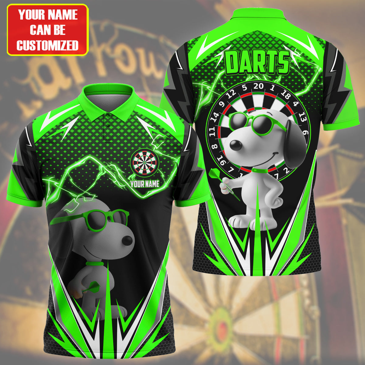 Personalized Name SNP Darts V2 Green Version All Over Printed Unisex Shirt S090402