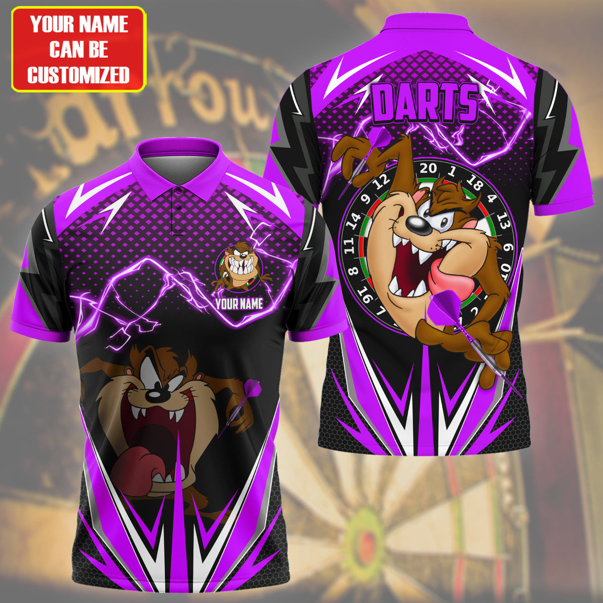 Personalized Name TD Darts Purple Version All Over Printed Unisex Shirt S090403