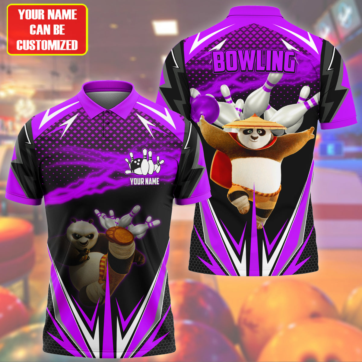 Personalized Name Po Bowling Purple Version All Over Printed Unisex Shirt S120606