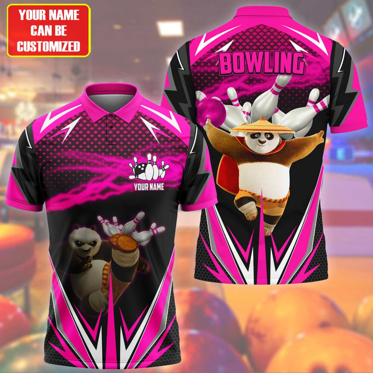 Personalized Name Po Bowling Pink Version All Over Printed Unisex Shirt S120606