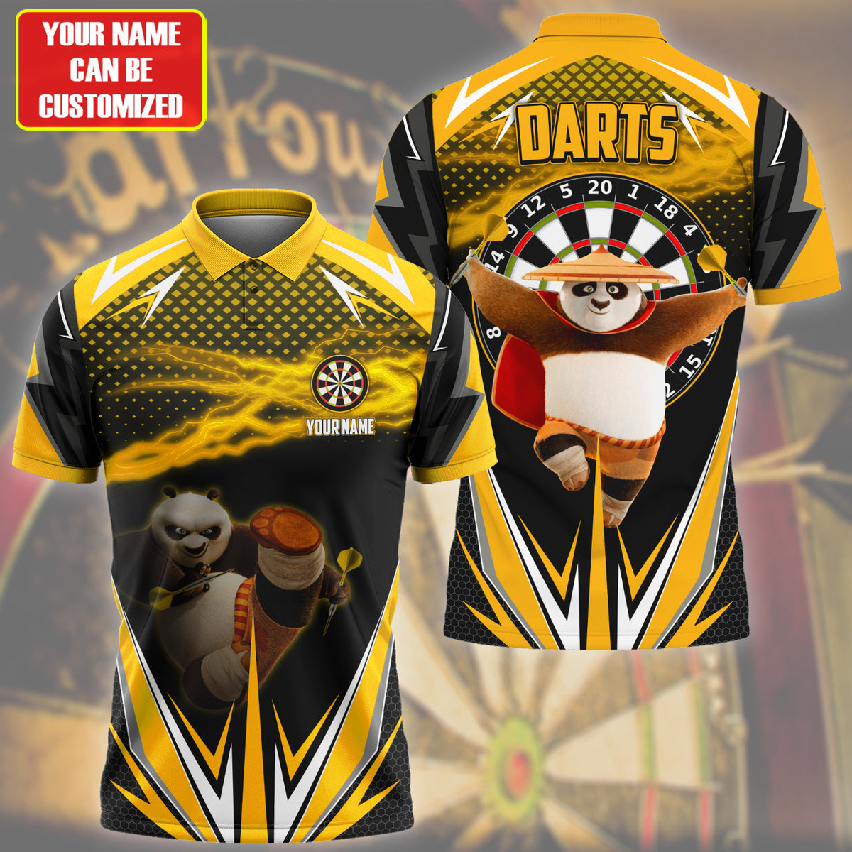 Personalized Name Po Darts Yellow Version All Over Printed Unisex Shirt S120607