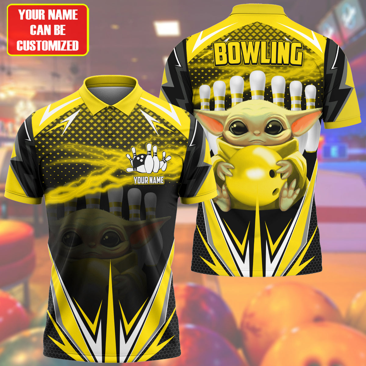 Personalized Name Yd Bowling Yellow Version All Over Printed Unisex Shirt S120905