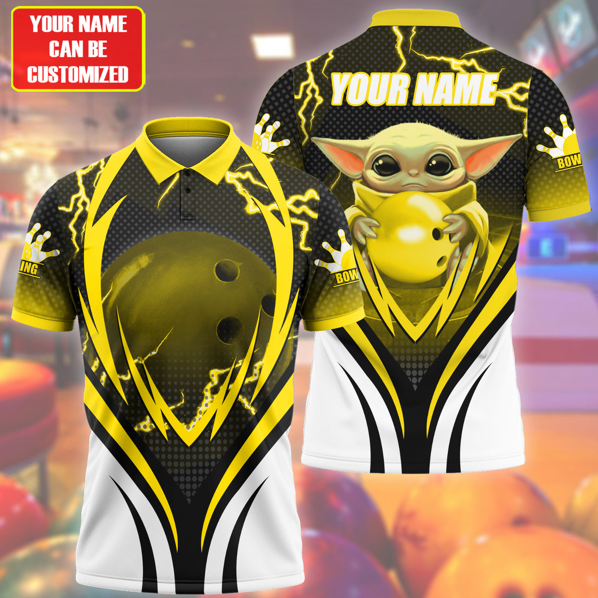 Personalized Name Yd Bowling S2 Yellow Version All Over Printed Unisex Shirt S130403