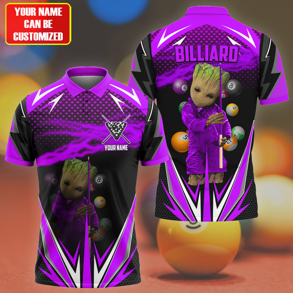 Personalized Name Gr Billiard Purple Version All Over Printed Unisex Shirt S130508