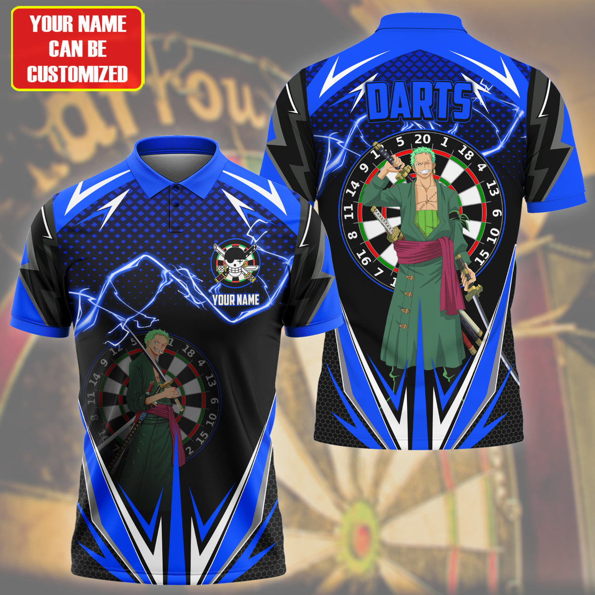 Personalized Name Zoro Darts Blue Version All Over Printed Unisex Shirt S130607