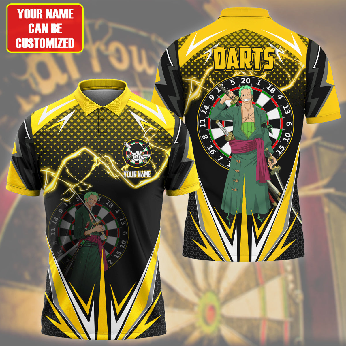 Personalized Name Zoro Darts Yellow Version All Over Printed Unisex Shirt S130607